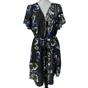 City Chic Black and Blue Floral Dress